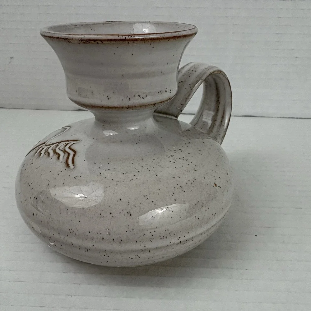 Vintage Handunnid Iceland Pottery Sigurdur Hauksson Fish Candle Holder Signed
